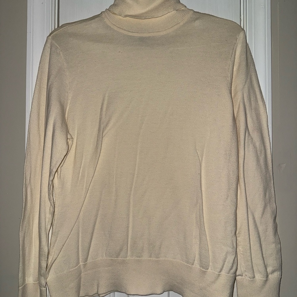 Chaps Cream Cowl Neck Sweater Soft Knit